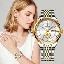 LIGE Luxury White Mechanical Watches For Women Crystal Automatic Calendar Watch Ladies Wristwatches Waterproof Relogio Feminino 2024 - buy cheap