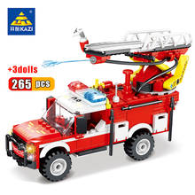 KAZI 265pcs Fire Fighting Trucks Car Building Blocks City Rescue Fire Truck Firefighter figures Bricks children Education Toys 2024 - buy cheap