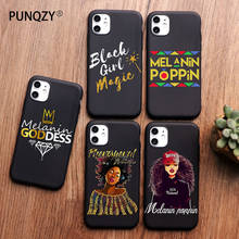 Чехол для телефона PUNQZY Afro Black Girl Magic Queen Melanin Poppin для iPhone 12 pro 11 PRO MAX XS MAX XR X 6 8 7 Plus SE 2 TPU 2024 - купить недорого