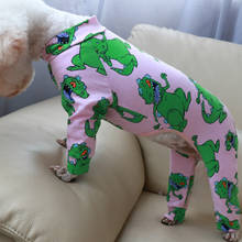 Комбинезон для собаки щенка одежда тонкие Стрейчевые пижамы розового цвета с принтом 100% хлопковые штаны на лямках; Спортивный костюм для маленьких собак чихуахуа пуделем; Домашняя одежда 2024 - купить недорого