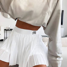 Женская плиссированная мини-юбка для тенниса, Повседневная белая трапециевидная юбка с высокой талией, для лета, 2020 2024 - купить недорого