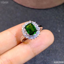 KJJEAXCMY fine jewelry 925 sterling silver inlaid natural diopside ring new classic female ring vintage support test 2024 - buy cheap