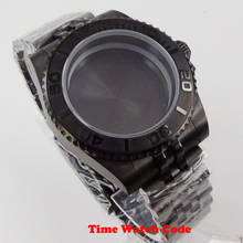 Fully black 40mm Watch Case parts with Jubilee bracelet fit for NH35 NH36 automatic movement Sapphire Glass PVD Coated 2024 - buy cheap