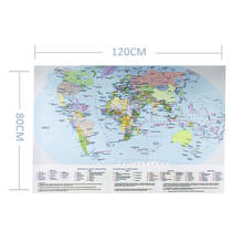 Карта мира на нетканой основе, 120x80 см, без Государственного флага 2024 - купить недорого