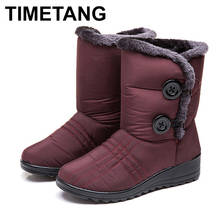TIMETANG winter women's boots; boots to the middle of the calf; high waterproof women's winter boots; women's plush shoesE900 2024 - buy cheap