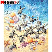 5d pintura diamante Praça cheia/Rodada diamante bordado-Sea turtle shell-strass mosaico DIY Cross Stitch 3D home Decor Y6461 2024 - compre barato