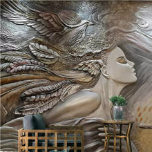 3D стереоскопическая рельефная настенная живопись на заказ, современная абстрактная художественная Настенная роспись, фотообои для гостиной, спальни 3D 2024 - купить недорого