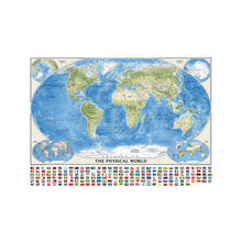 Cuadro de mapa del mundo con banderas nacionales, lienzo no tejido, póster moderno, tarjeta artística, decoración del hogar para sala de estar, 150x100cm 2024 - compra barato