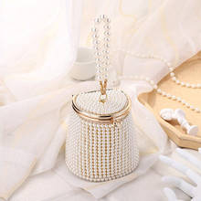 Mini Pearl Bucket Bag for Women 2021 new Luxury Chic Handmade  Evening Clutch Purses Elegant Handbags Ladies Dinner Bags FTB284 2024 - buy cheap