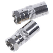 Conector de enchufe macho tipo F a coaxial para TV, adaptador de RF hembra aéreo, 2 uds. 2024 - compra barato