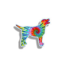 À prova dlabágua tie dye labrador cão capa de risco cor do carro-adesivo e decalques para janela de pára-choques acessórios do carro interior pvc15 * 12cm 2024 - compre barato