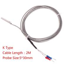 Probe Type Thermocouple K Temperature Sensor 2m Cable Wire 0~500'C for Measuring Boiler Oven Temperature Controller 2024 - buy cheap