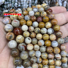 Cuentas de piedra Natural de ágatas locas, abalorios espaciadores sueltos redondos de 4/6/8/10/12mm para la fabricación de joyas, accesorios de pulsera DIY, hebras de 15 pulgadas 2024 - compra barato