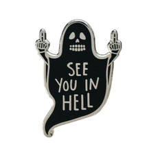 See You in Hell Brooch Band Grim Reaper Badge Ghost Halloween Pins 2024 - buy cheap