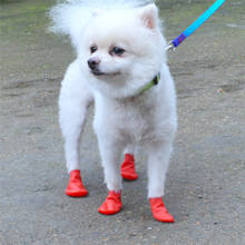 4pcs Pet Rubber Waterproof Shoe Cover Pet Socks Foot Cover Non Slip Outdoor Puppies Rain Shoes Paw Protectors 2024 - buy cheap