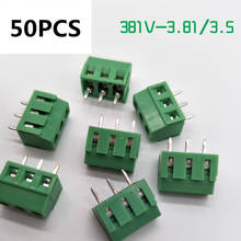 50PCS/LOT EX381V-3.81 EX381V-3.5 Screw 2Pin 3Pin spacing 3.81/3.5mm PCB Screw Terminal Block Connector Copper square 2024 - buy cheap