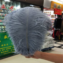 Free shipping Wholesale 50pcs 30-35cm/12-14 inch good quality gray ostrich feathers Weddingt Variety of decorative 2024 - buy cheap