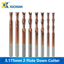 2 Flute Milling Cutter Left Hand Down Cutter 3.175 Shank TiCN Coated CNC Router Bit For Cutting Aluminum Carbide Spiral End Mill 2024 - buy cheap