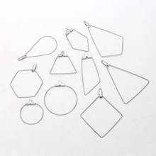 10pcs/Lot Stainless Steel Round Geometrical Triangle Pendant Charms For Diy Making Earrings Simple Jewelry Accessories 2024 - buy cheap