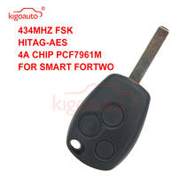 Kigoauto Remote car key 3 button 434Mhz VA6 blade 4A chip for new Smart 2015 2016 2024 - buy cheap
