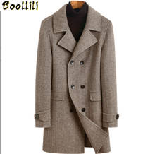 Boollili 100% Wool Coat Long Jacket Men Spring Autumn Double Breasted Mens Coats and Jackets Abrigo Hombre 2020 2024 - buy cheap