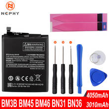 Neselo-bateria de telefone móvel, bm3b, bm45, bm46, bn31, bn36, para xiaomi mi mix 2, 2s, a1, a2, 5x, 6x, redmi s2, note 2, 3, 5a, pro, substituição, ferramentas grátis 2024 - compre barato