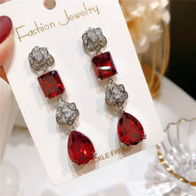 Women'Earrings S925 Cubic Zirconia Eardrop Vintage Red Rose Water Drop Luxury Wedding Earring  Jewelry Drop Shipping 2024 - buy cheap