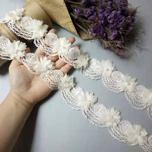 1 ярд растворимый Цветок Жемчужный шифоновый шитая кружевом ткань обрезанная лента DIY материалы для шиться ремесло для украшения костюма 2024 - купить недорого