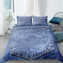 Denim Pocket Bedding Set King Size High End Soft Creative Duvet Cover 3D Queen Twin Full Single Double Unique Design Bed Set 2024 - buy cheap