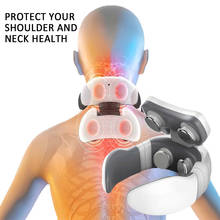 6 Modes Electric Neck Massager Neck Pulse Back Power Control Far Infrared Heating Pain Relief Tool Health Care Neck Relaxation M 2024 - compre barato