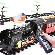 Новый набор электрических поездов RC, игрушка, железная дорога, дистанционное управление, электрическая железная дорога, паровой поезд, Детские Электрические Железные поезда, игрушка 2024 - купить недорого