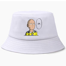 ONE PUNCH MAN Bucket Hat Panama Saitama Japanese Anime OK Funny Cap Women Men Cotton Outdoor Sunscreen Wide Brim Beach Hats Caps 2024 - buy cheap