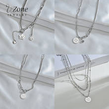 Uzone Trendy Stainless Steel Heart Star Round Pendant Necklace Multi-layer Chain Necklaces For Women Girlfriend Lucky Gift 2024 - buy cheap