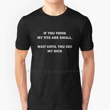If You Think My Tits Are Small... T Shirt 100% Pure Cotton Tits Dick My You Think Fun Funny Irony Masturbate Jerk Off Jack Off 2024 - buy cheap