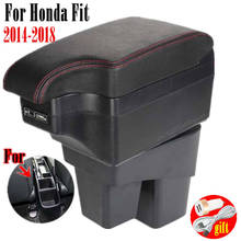 For Honda Fit Armrest For Honda Fit 2014 2015 2016 2017 2018 Car Armrest box Retrofit parts Interior Storage box 6USB 2024 - buy cheap