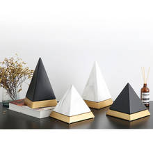 Pirâmide de cerâmica de luxo, ornamentos nórdicos, pirâmide de mármore, branco, criativo, artesanato, decoração moderna para sala de estar, casa 2024 - compre barato