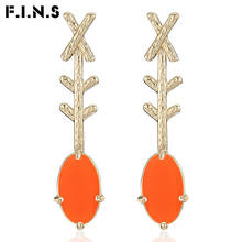 F.I.N.S Big Resin Statement Earrings Korean Geometric Drop Earring For Women Gold Color Alloy Women 2019 Earings Fashion Jewelry 2024 - buy cheap