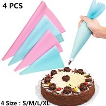 4 Pcs/Set Silicone Icing Piping Cream Pastry Bag Nozzle DIY Cake Baking Tool Cake Cream Decorating Tools Reusable Pastry Bags 2024 - buy cheap