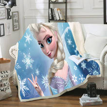 Disney Frozen Elsa Anna Cartoon Blanket Throw Bedding Sheet Large Size Warm Soft Thick Sofa Sherpa Blankets kids Christmas Gifts 2024 - buy cheap