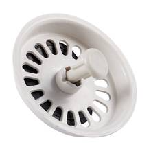Food Waste Stopper Spin Lock Sink Drain Strainer 3.1" Dia White Black Plastic 2024 - buy cheap