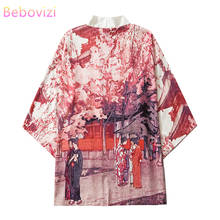 M-XXL 2021 New Fashion Ukiyoe Asian Streetwear Cardigan Women Men Harajuku Haori Japanese Kimono Cosplay Blouse Yukata Clothes 2024 - buy cheap