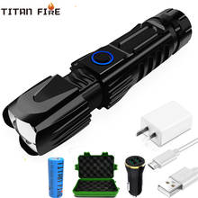 Linterna LED de alta potencia T20 XHP90, Zoom telescópico, carga USB, táctica, 26650 lúmenes, para caza, con cono de ataque inferior 2024 - compra barato