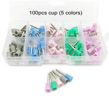 100pcs Dental Polisher Tool Kit Dental Polishing Brush Polisher Prophy Rubber Colorful Cup Buff Nylon Bristles 2024 - buy cheap