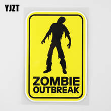 Yjzt 8.8cm × 13.3cm engraçado aviso zombie surto decalque pvc carro adesivo 12c-0354 2024 - compre barato