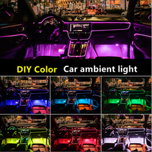 Universal DIY color RGB LED with 8M Car Interior Decor Fiber Optical Strip Light by App Control 12V Decorative Atmosphere Lamps 2024 - buy cheap