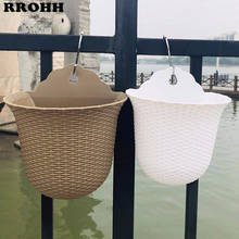 Hanging Planter Balcony Decorations Imitation Rattan Wall Hanging Flower Pot Garden Home Decor Wall Plant Pot 2024 - buy cheap