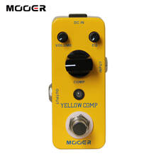 Mooer mcs2 pedal de efeito óptico clássico, mini compressor óptico amarelo comp, pedal de efeito desvio verdadeiro concha de metal, acessórios de guitarra 2024 - compre barato