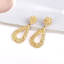 HOCOLE Vintage Gold Earrings For Women ZA 2019 Geometric Statement Metal Hanging Drop Earrings Female Party Jewelry Wholesale 2024 - buy cheap