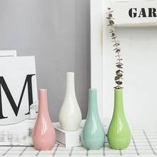 Creative Home Ceramic Crafts Desk Vase Straight Bottle Room Hallway Wedding Office Tabletop Home Decoration 65*65*160mm 2024 - buy cheap