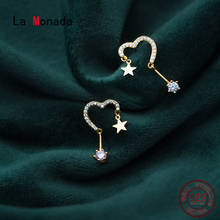 La Monada-pendientes de plata de ley 925 con forma de corazón y Estrella, joyería fina minimalista, con cierre de tuerca 2024 - compra barato